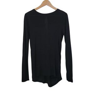 NWT Banana Republic Black Drape Twist Open Back Long Sleeve Rayon Top Women's XS